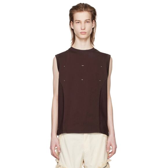 HELIOT EMIL Burgundy Ecdysis Tank Top size S - Picture 1 of 12